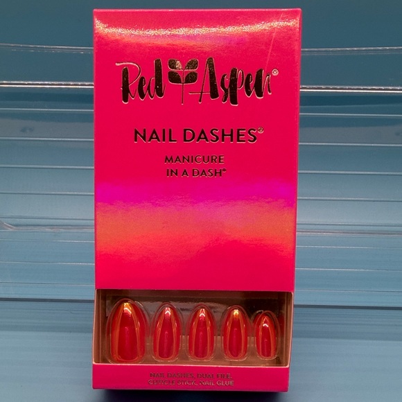 Red Aspen Other - Red Aspen Nail Dashes - Bold Red Press-On Nails